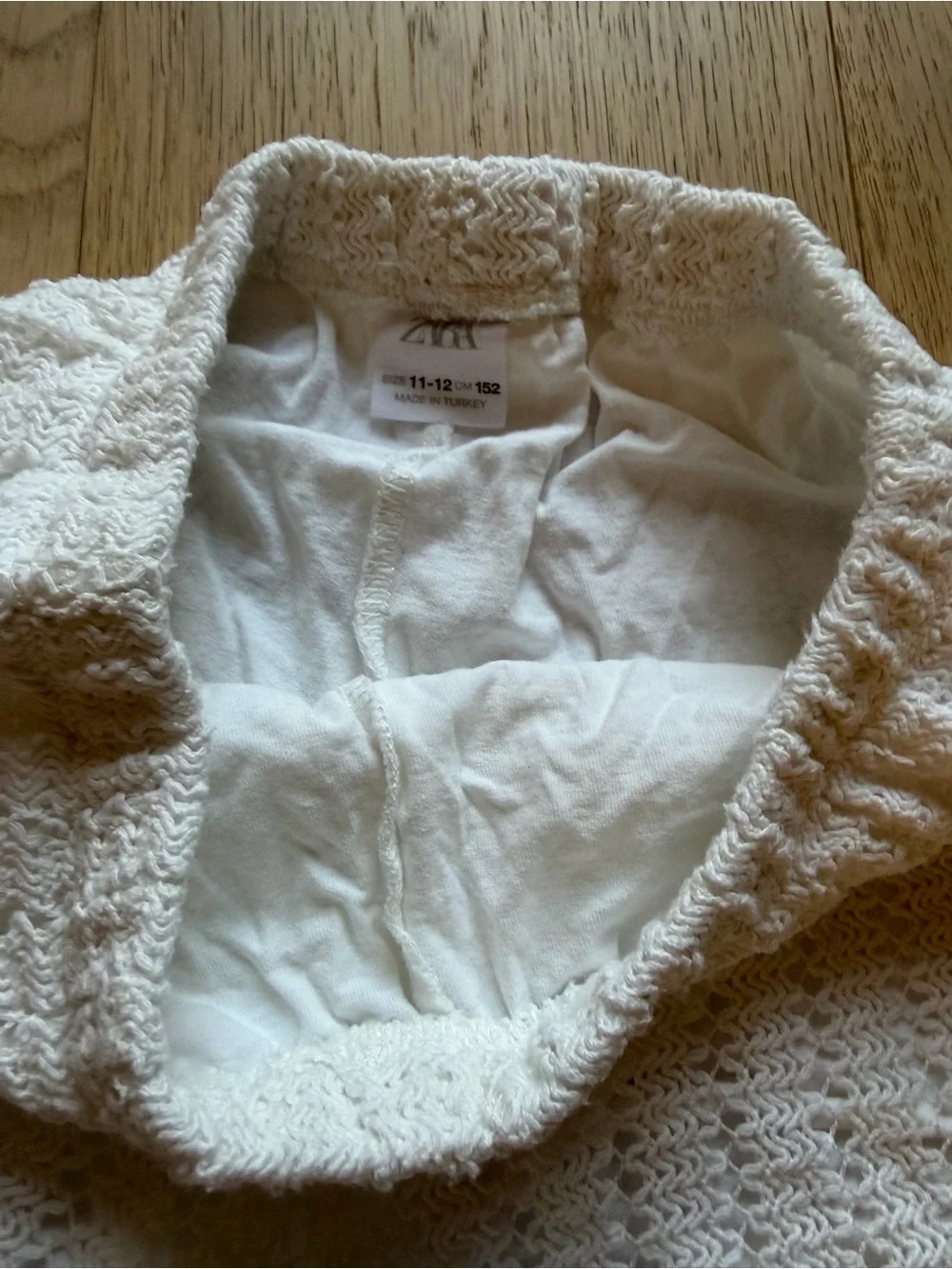 Zara Girls White Crochet Tank & Shorts Set- size 11-12 years
